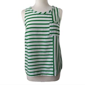 Tommy Hilfiger Medium Green & White Stripe Blouse Tank Top NWOT